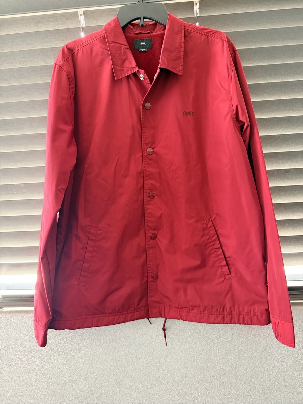 Obey Men’s Burgundy Jacket size Large